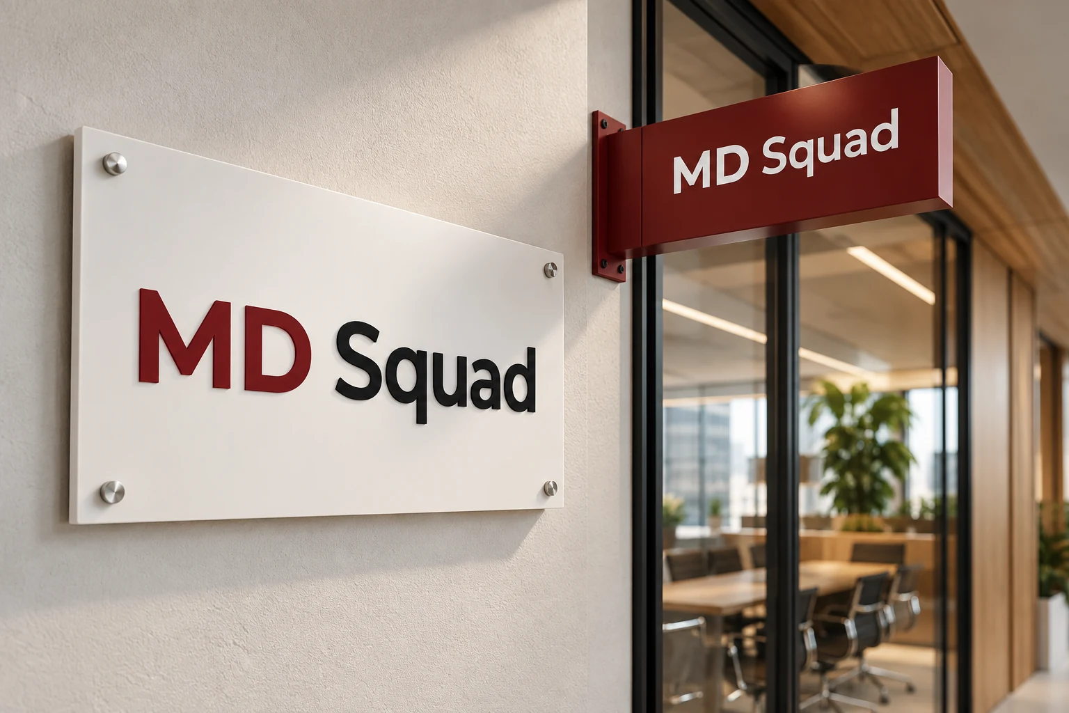 Mockup MD Squad: Placas e sinalização